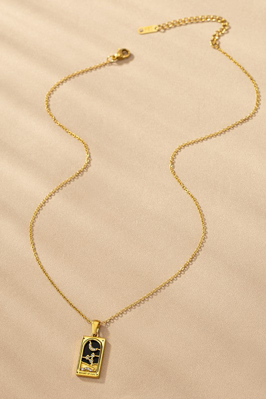 water proof TARROT CARD NATURAL STONE NECKLACE